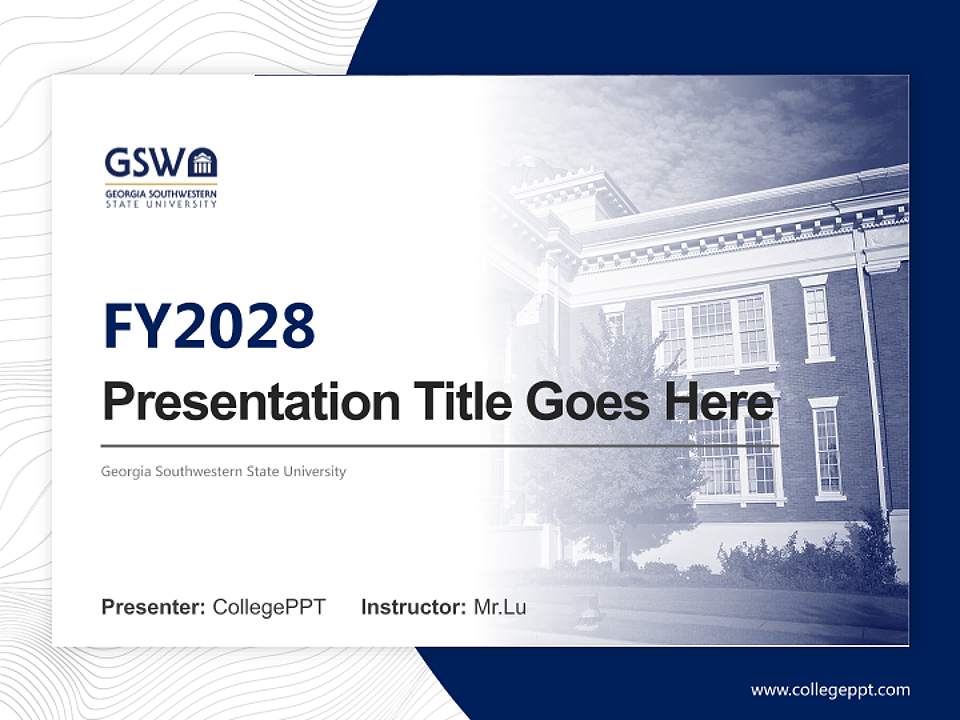 Georgia Southwestern State University Academic Presentation/Research Findings Report PPT Template4:3 ratio PPT effect preview image5