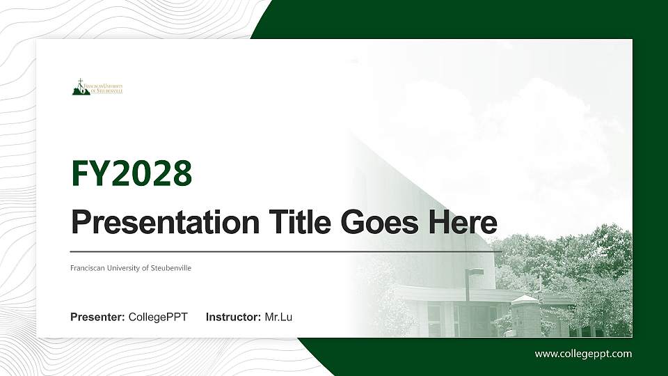 Franciscan University of Steubenville Academic Presentation/Research Findings Report PPT Template16:9 ratio PPT effect preview image