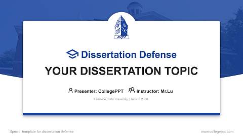 Glenville State University Graduation Thesis Defense PPT Template
