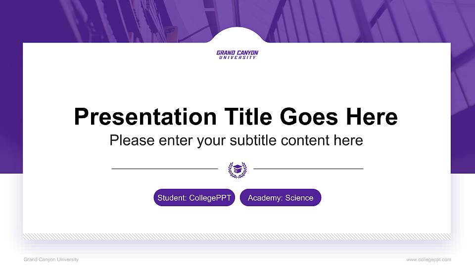 Grand Canyon University National Scholarship Defense PPT Template16:9 ratio PPT effect preview image