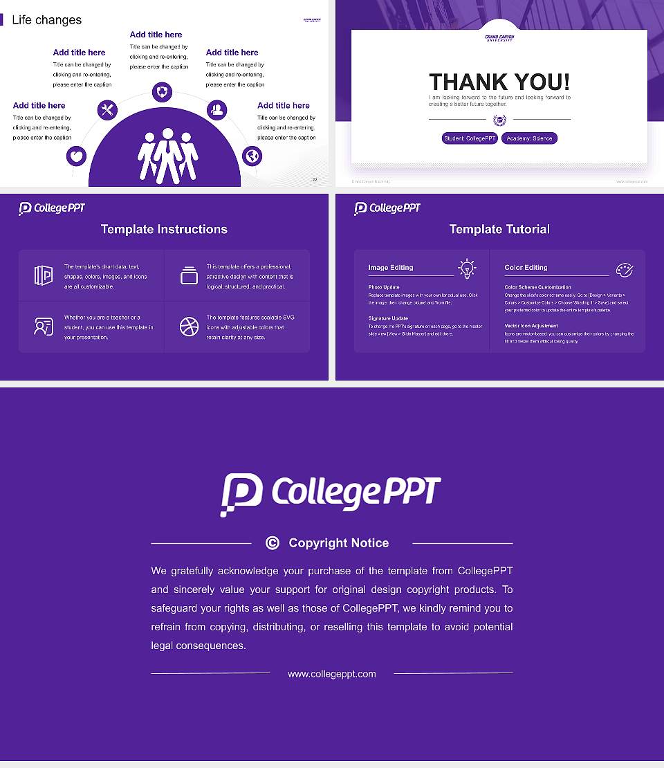 Grand Canyon University National Scholarship Defense PPT Template16:9 ratio PPT effect preview image4