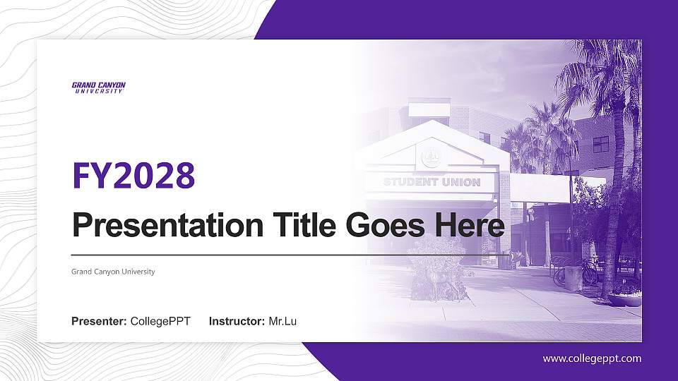 Grand Canyon University Academic Presentation/Research Findings Report PPT Template16:9 ratio PPT effect preview image