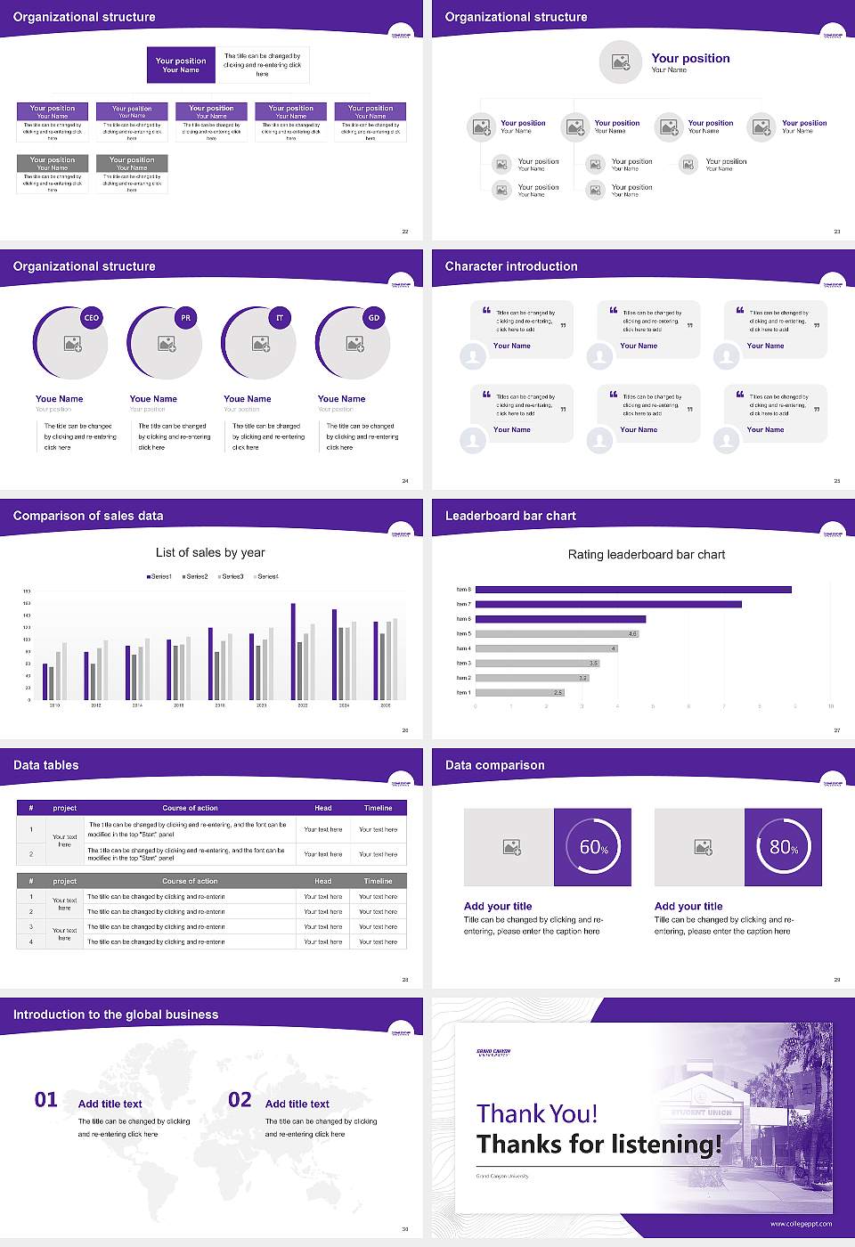 Grand Canyon University Academic Presentation/Research Findings Report PPT Template16:9 ratio PPT effect preview image4