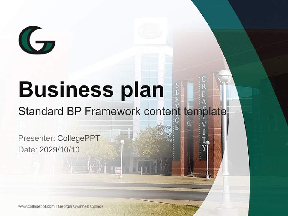 Georgia Gwinnett College Competition/Entrepreneurship Contest PPT Template4:3 ratio PPT effect preview image9