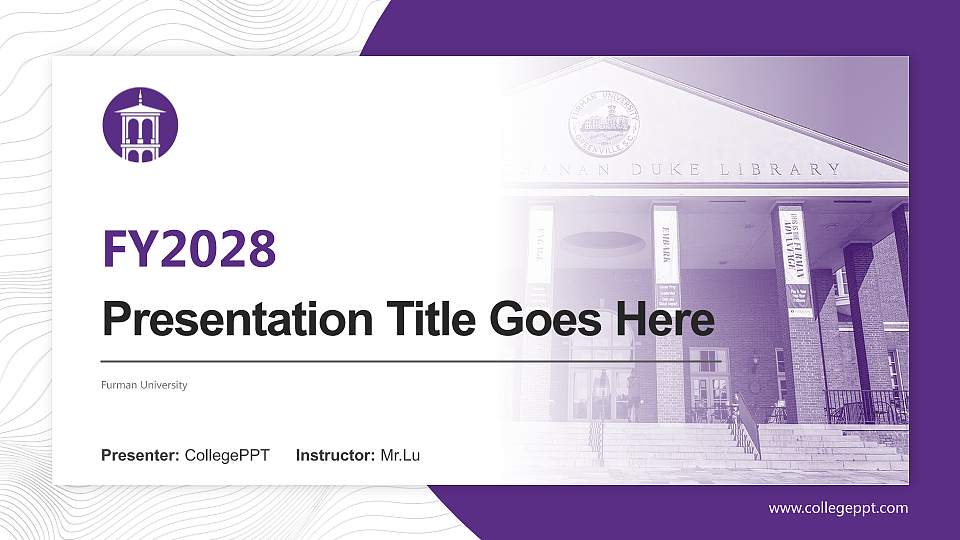 Furman University Academic Presentation/Research Findings Report PPT Template16:9 ratio PPT effect preview image