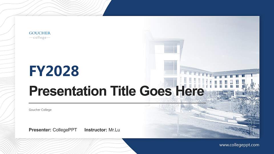 Goucher College Academic Presentation/Research Findings Report PPT Template16:9 ratio PPT effect preview image