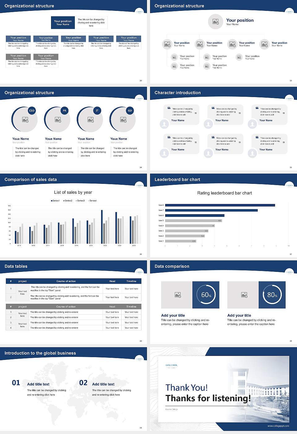 Goucher College Academic Presentation/Research Findings Report PPT Template16:9 ratio PPT effect preview image4
