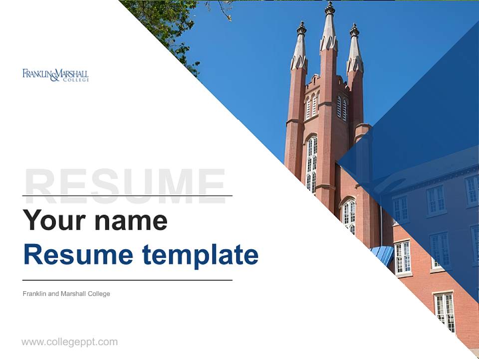 Franklin and Marshall College Resume PPT Template4:3 ratio PPT effect preview image5