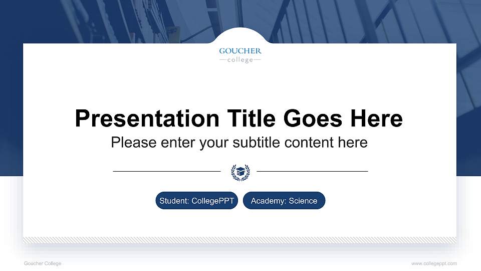 Goucher College National Scholarship Defense PPT Template16:9 ratio PPT effect preview image1