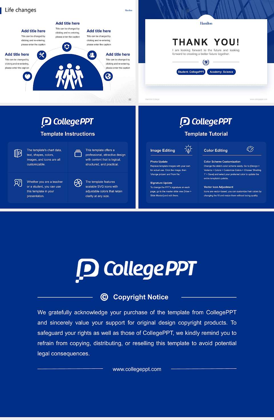 Hamilton College National Scholarship Defense PPT Template4:3 ratio PPT effect preview image4
