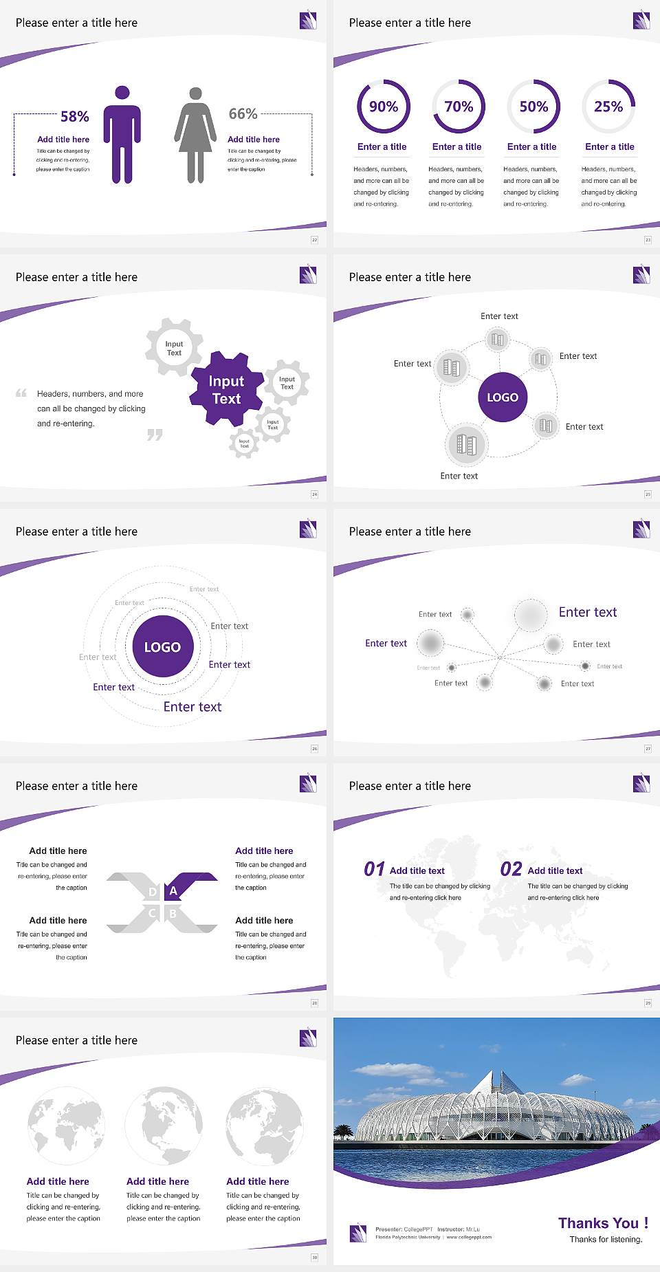 Florida Polytechnic University Course/Courseware Creation PPT Template4:3 ratio PPT effect preview image4