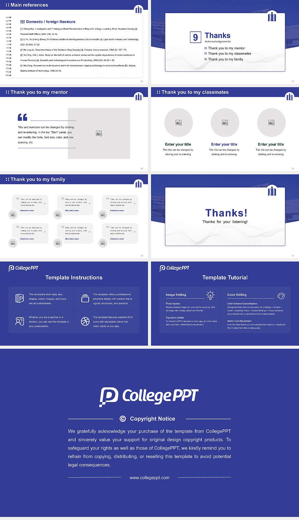 Kibi International University Graduation Thesis Defense PPT Template16:9 ratio PPT effect preview image7