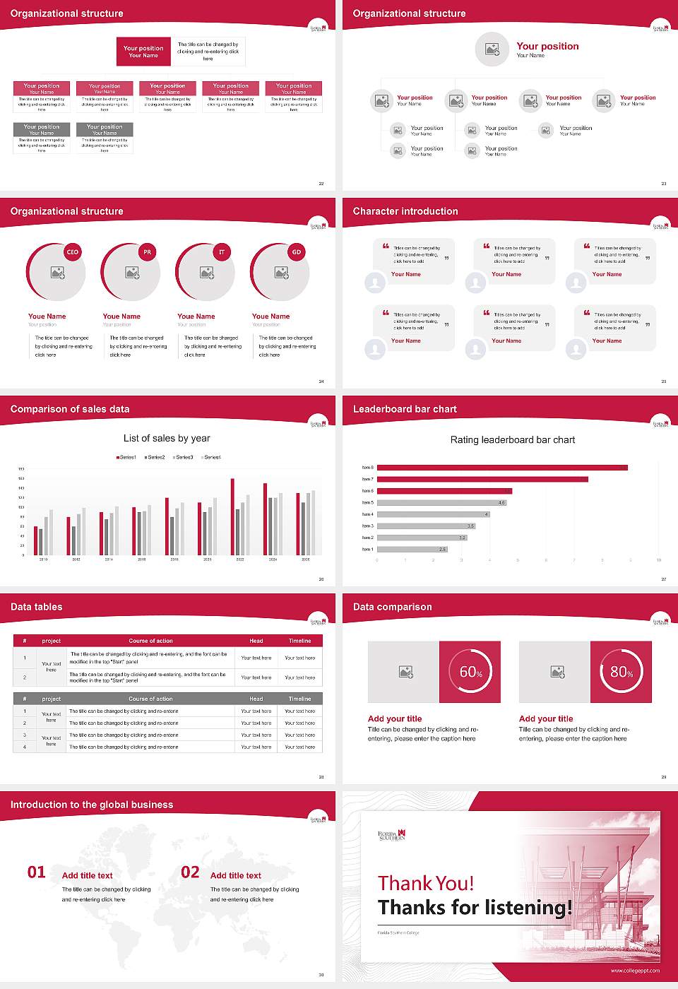 Florida Southern College Academic Presentation/Research Findings Report PPT Template16:9 ratio PPT effect preview image4