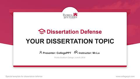 Florida Southern College Graduation Thesis Defense PPT Template