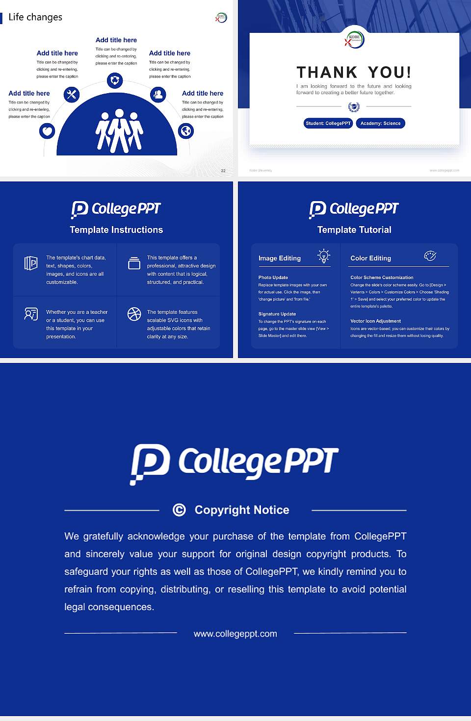 Kobe University National Scholarship Defense PPT Template4:3 ratio PPT effect preview image4