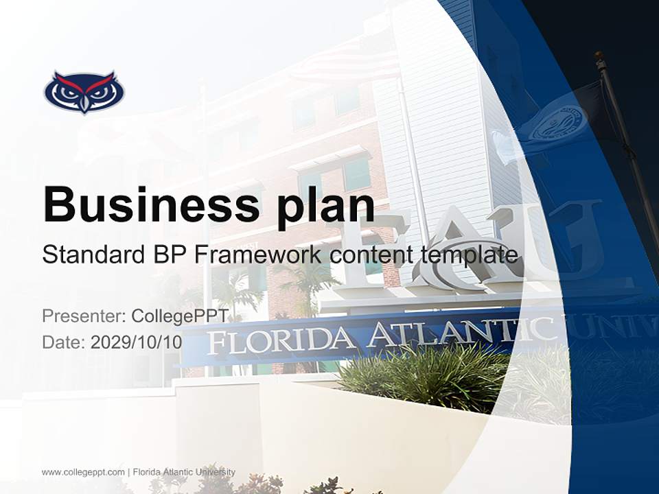Florida Atlantic University Competition/Entrepreneurship Contest PPT Template4:3 ratio PPT effect preview image9