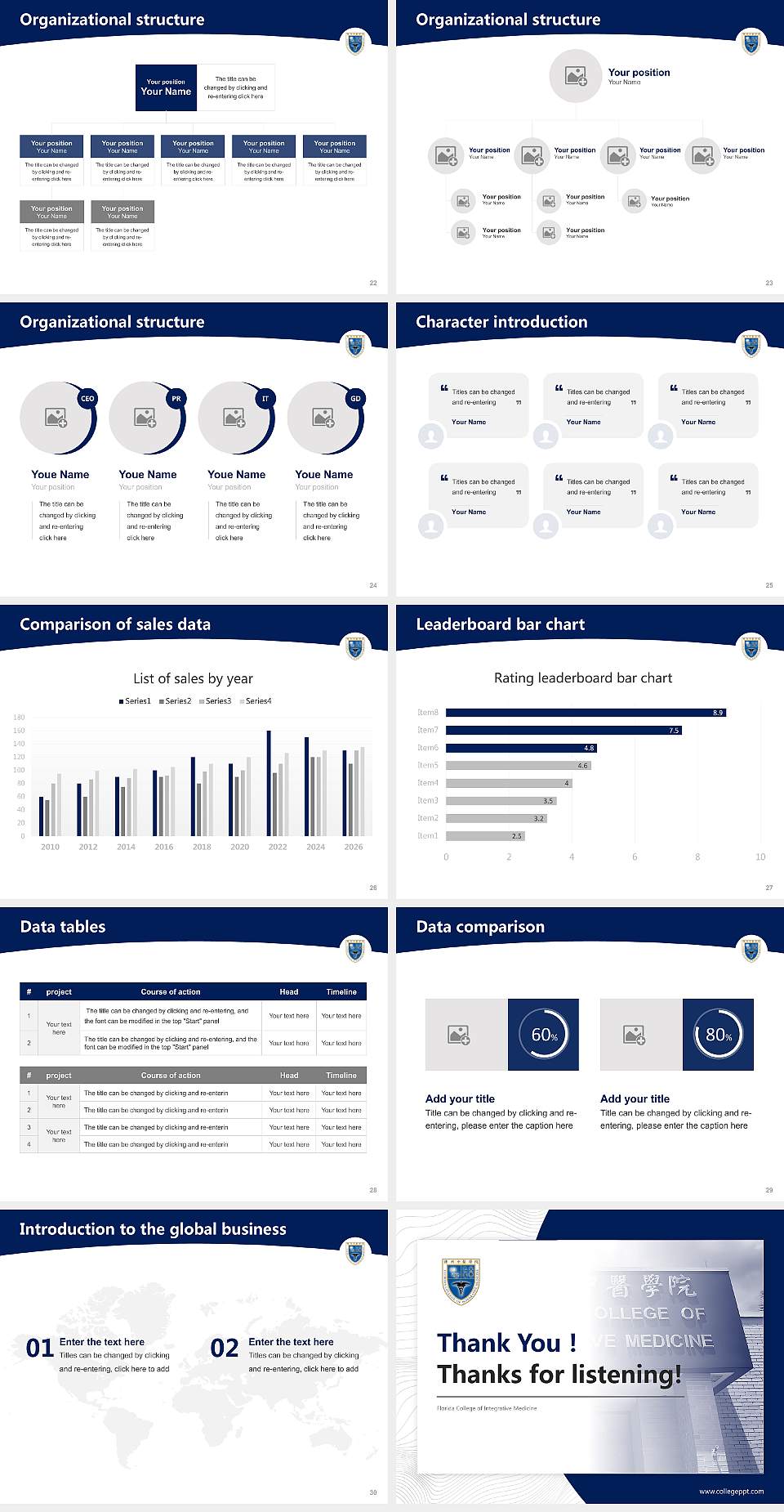 Florida College of Integrative Medicine Academic Presentation/Research Findings Report PPT Template4:3 ratio PPT effect preview image4