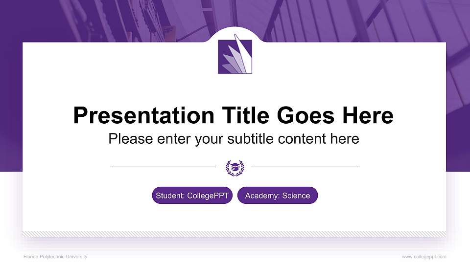 Florida Polytechnic University National Scholarship Defense PPT Template16:9 ratio PPT effect preview image
