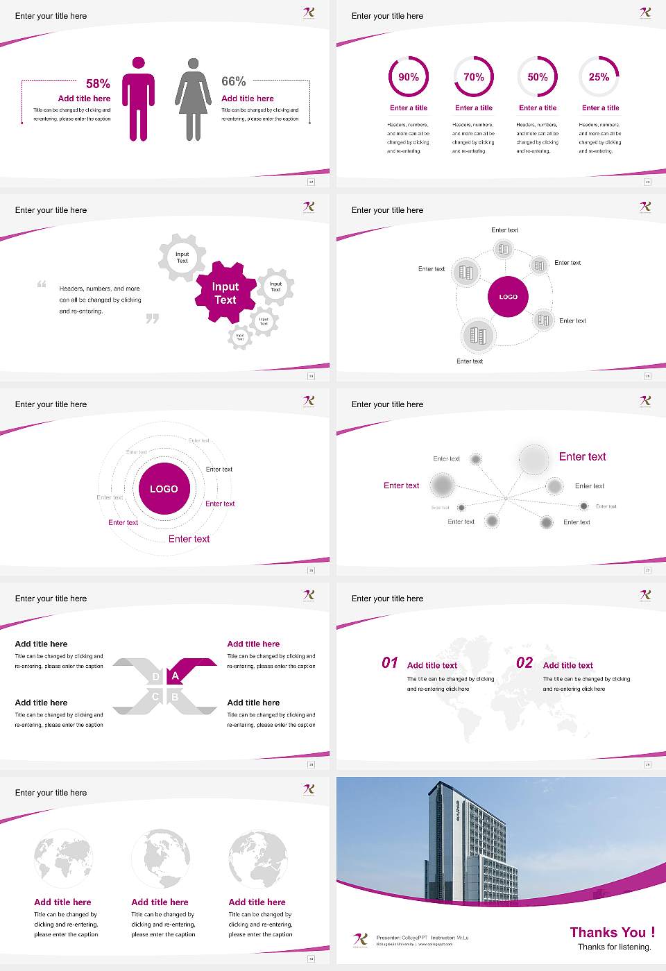 Kokugakuin University Course/Courseware Creation PPT Template16:9 ratio PPT effect preview image4