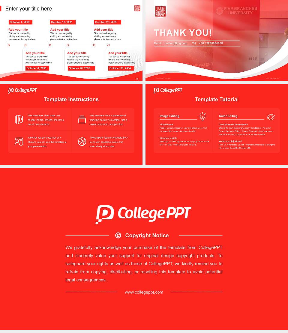 Five Branches University Lecture Sharing and Networking Event PPT Template16:9 ratio PPT effect preview image4