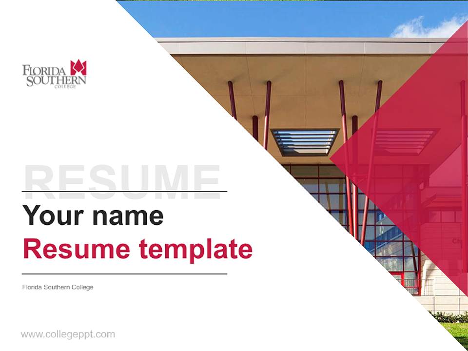 Florida Southern College Resume PPT Template4:3 ratio PPT effect preview image5