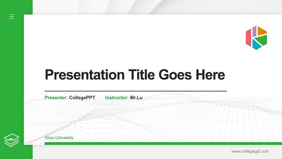 Kiryu University Thesis Proposal/Graduation Defense PPT Template16:9 ratio PPT effect preview image1