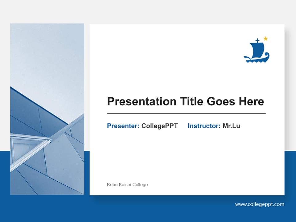 Kobe Kaisei College General Purpose PPT Template4:3 ratio PPT effect preview image6