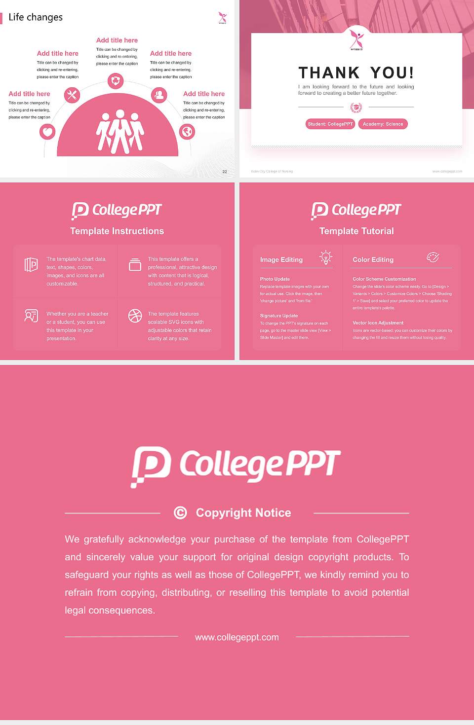 Kobe City College of Nursing National Scholarship Defense PPT Template4:3 ratio PPT effect preview image4