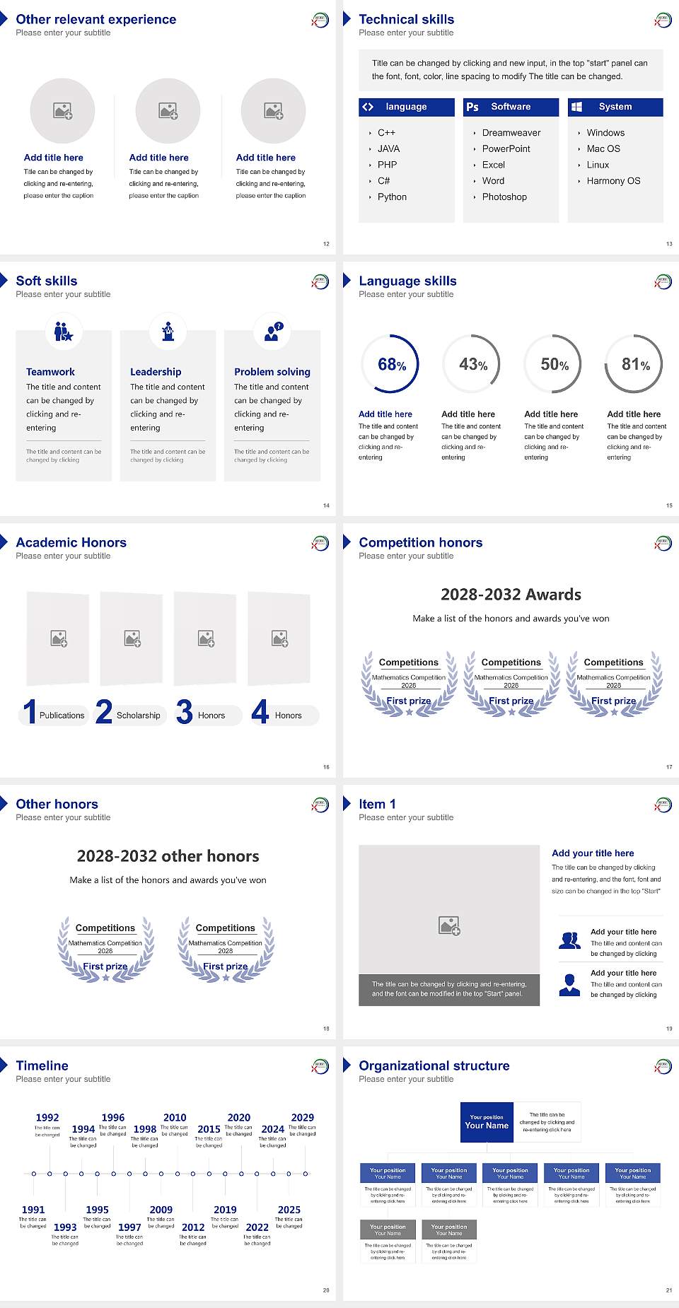 Kobe University of Welfare Resume PPT Template4:3 ratio PPT effect preview image3