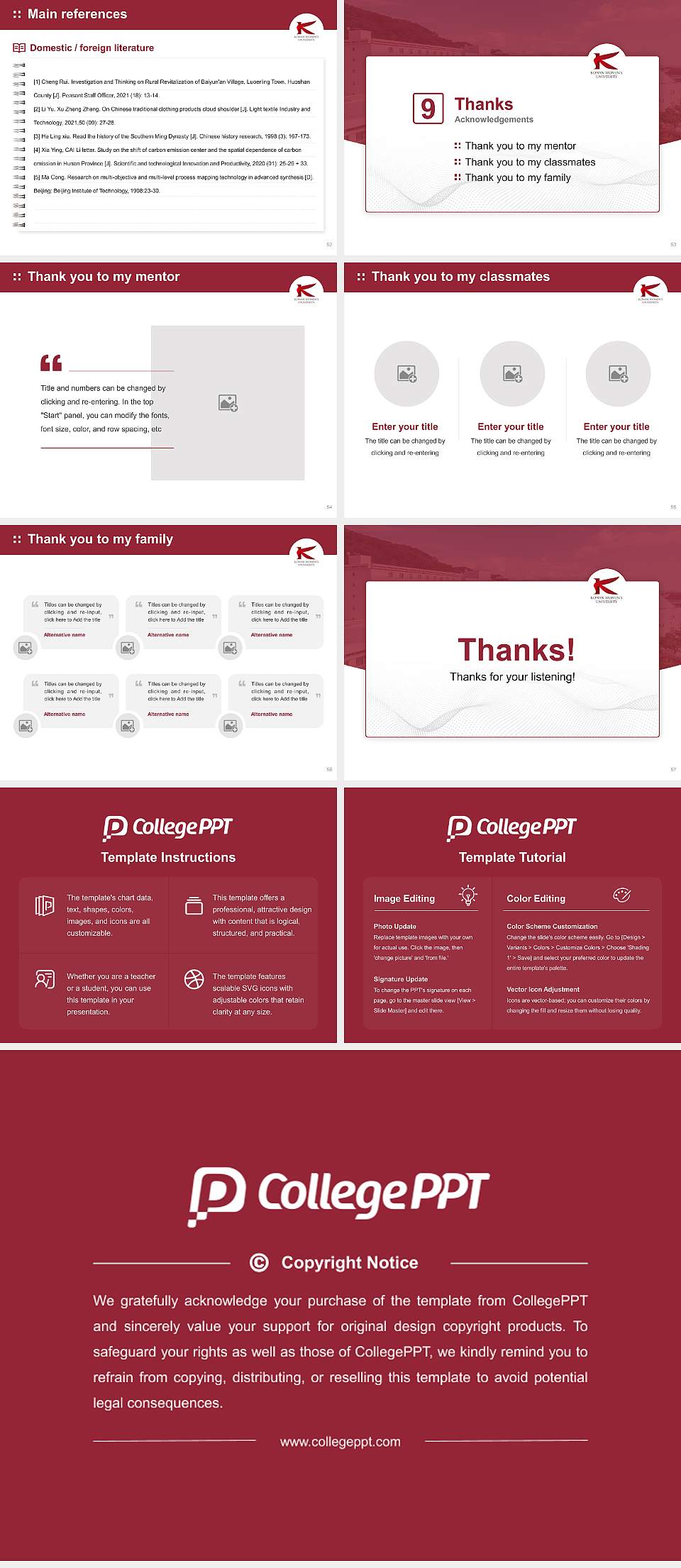 Konan Women’s University Graduation Thesis Defense PPT Template4:3 ratio PPT effect preview image7