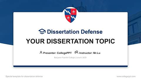 Benjamin Franklin College Graduation Thesis Defense PPT Template