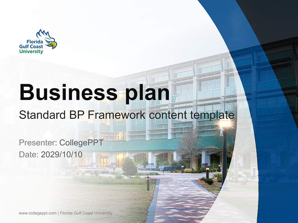 Florida Gulf Coast University Competition/Entrepreneurship Contest PPT Template4:3 ratio PPT effect preview image9