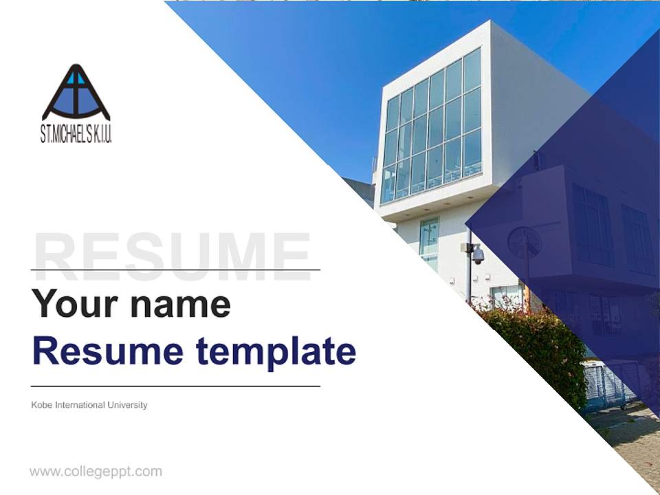 Kobe International University Resume PPT Template4:3 ratio PPT effect preview image5