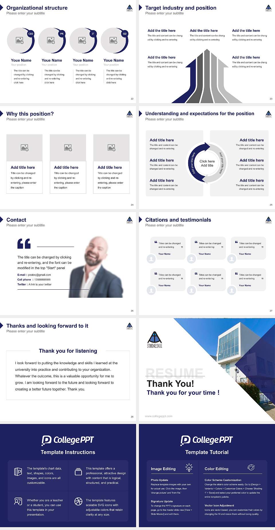 Kobe International University Resume PPT Template4:3 ratio PPT effect preview image4