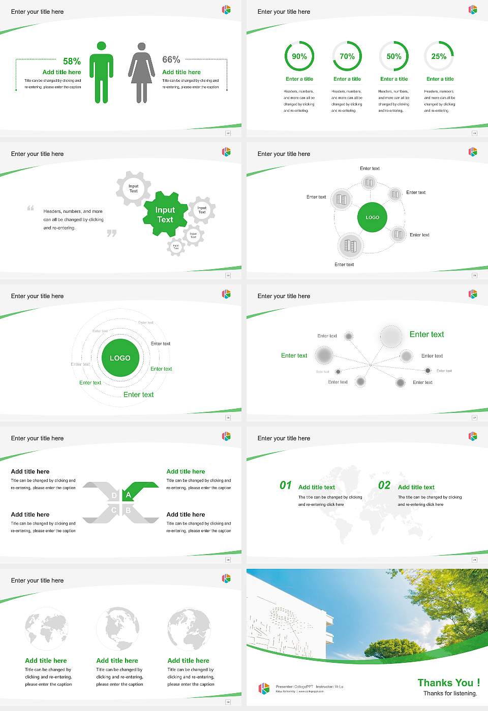 Kiryu University Course/Courseware Creation PPT Template16:9 ratio PPT effect preview image4