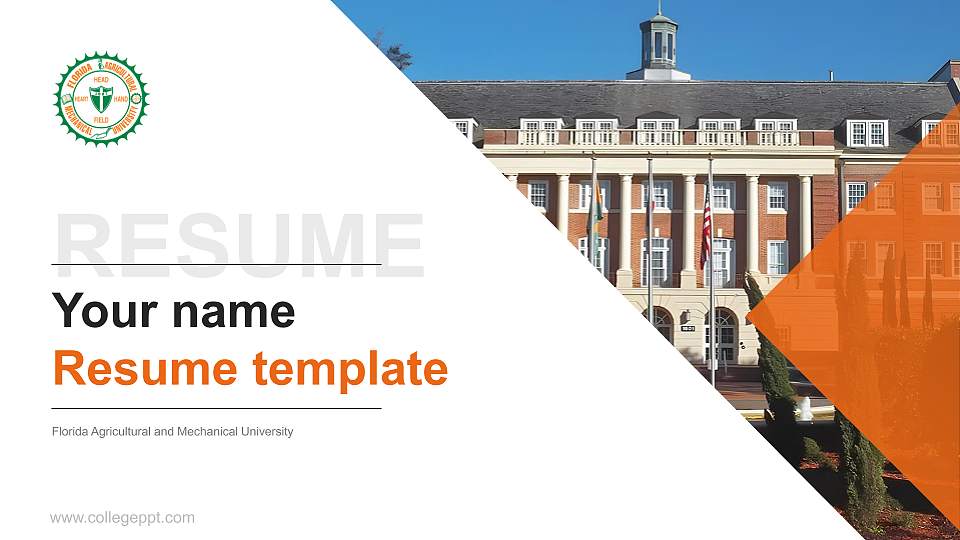 Florida Agricultural and Mechanical University Resume PPT Template16:9 ratio PPT effect preview image