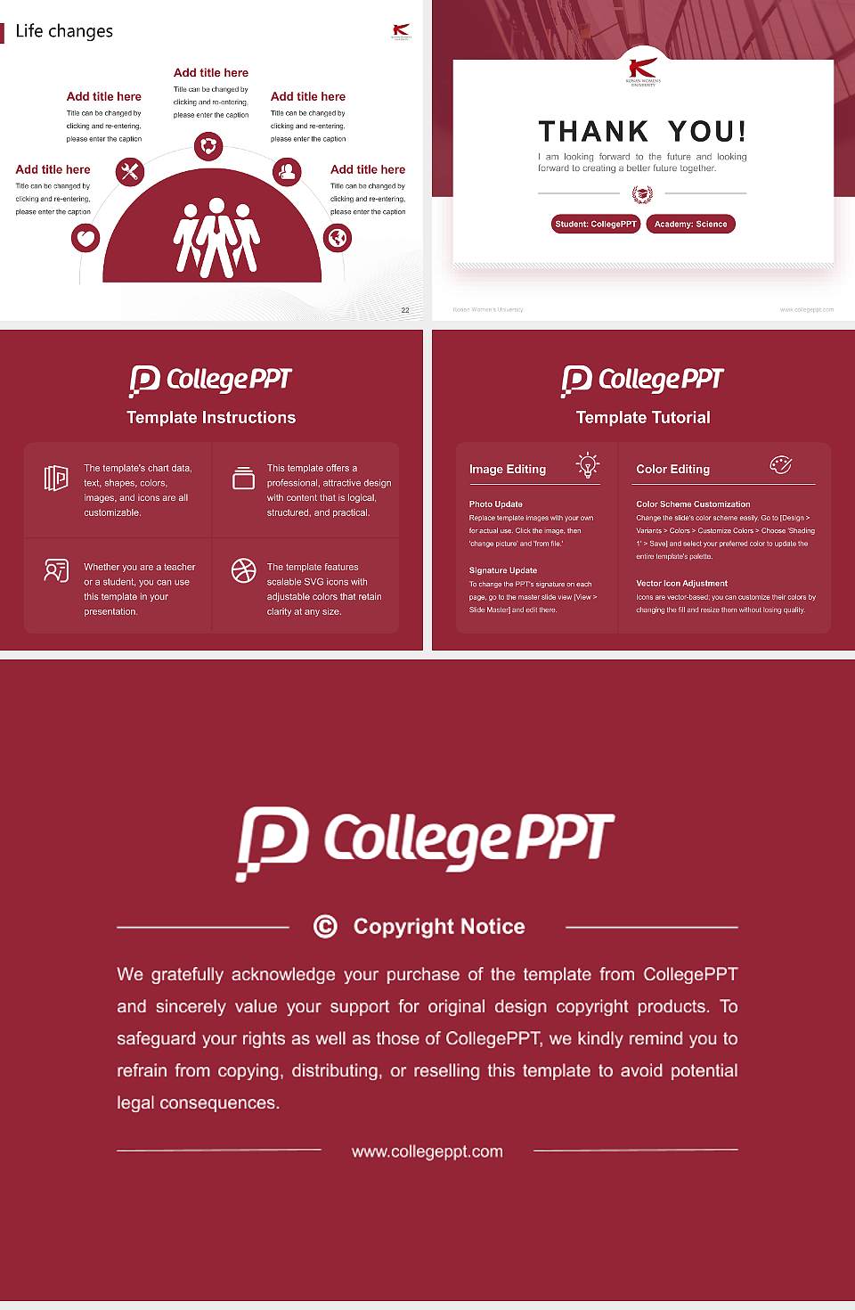Konan Women’s University National Scholarship Defense PPT Template4:3 ratio PPT effect preview image4