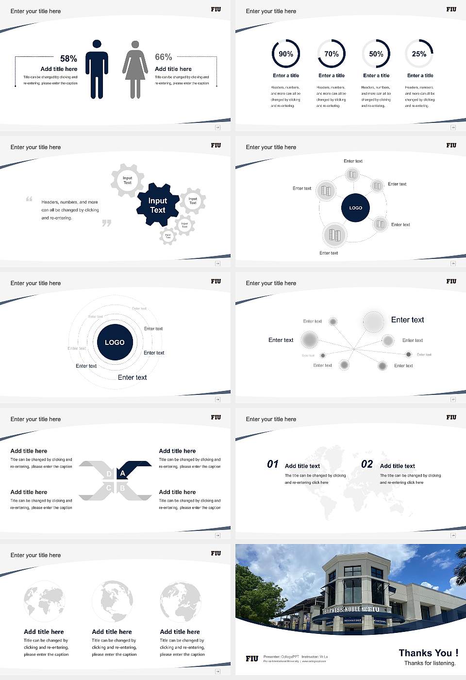 Florida International University Course/Courseware Creation PPT Template16:9 ratio PPT effect preview image4