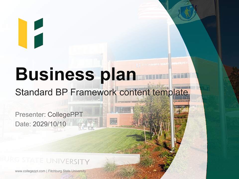 Fitchburg State University Competition/Entrepreneurship Contest PPT Template4:3 ratio PPT effect preview image9