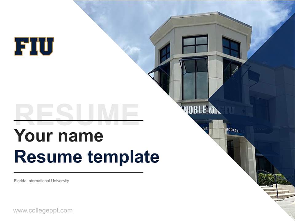Florida International University Resume PPT Template4:3 ratio PPT effect preview image5