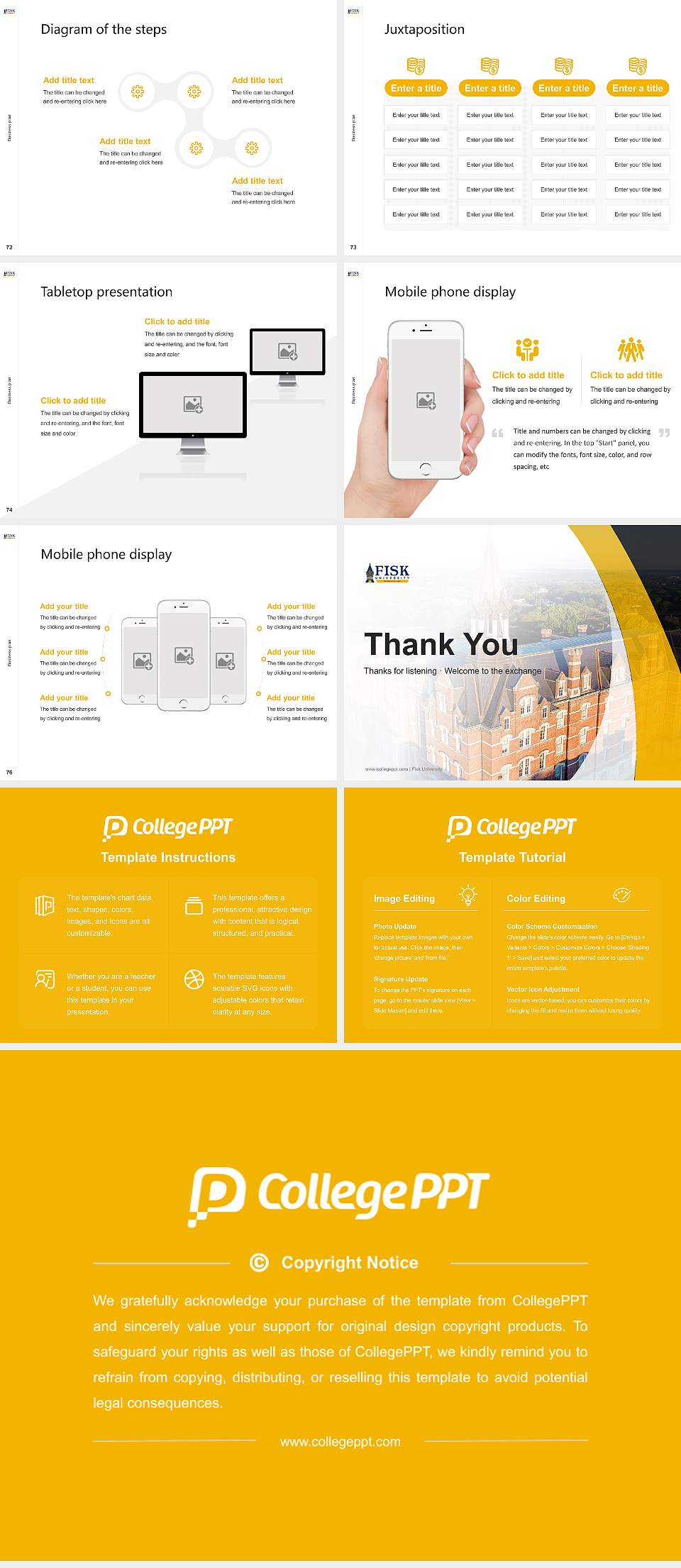 Fisk University Competition/Entrepreneurship Contest PPT Template4:3 ratio PPT effect preview image9