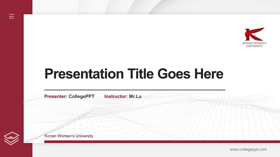 Konan Women’s University Thesis Proposal/Graduation Defense PPT Template16:9 ratio PPT effect preview image