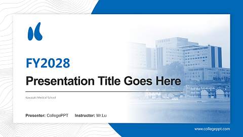 Kawasaki Medical School Academic Presentation/Research Findings Report PPT Template