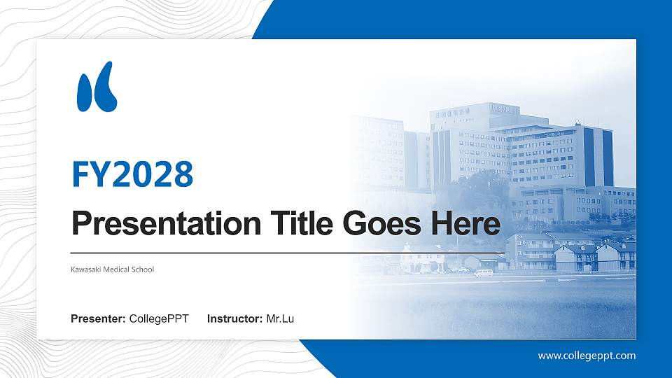 Kawasaki Medical School Academic Presentation/Research Findings Report PPT Template16:9 ratio PPT effect preview image