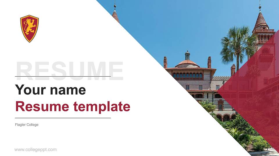 Flagler College Resume PPT Template16:9 ratio PPT effect preview image1