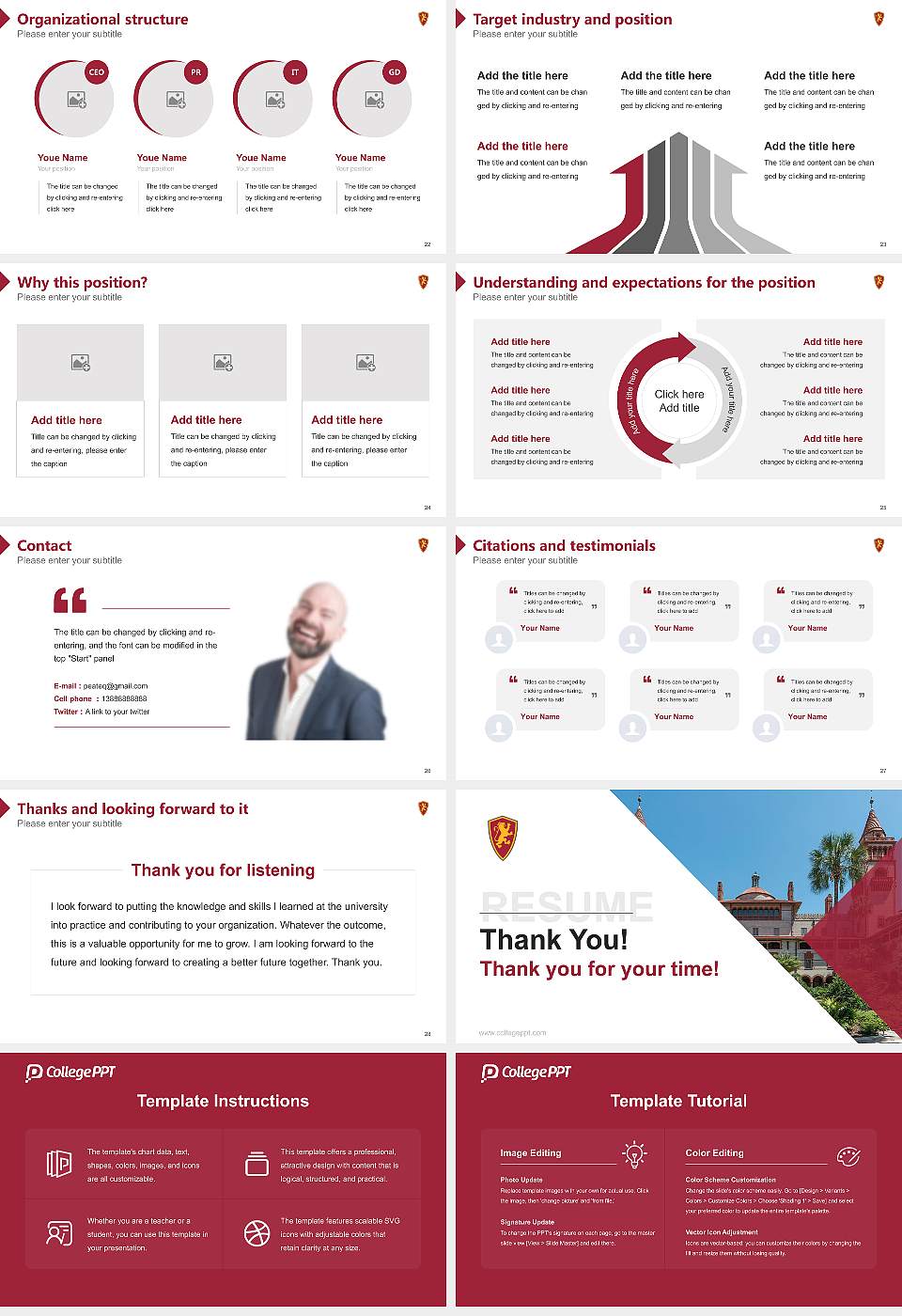 Flagler College Resume PPT Template16:9 ratio PPT effect preview image4