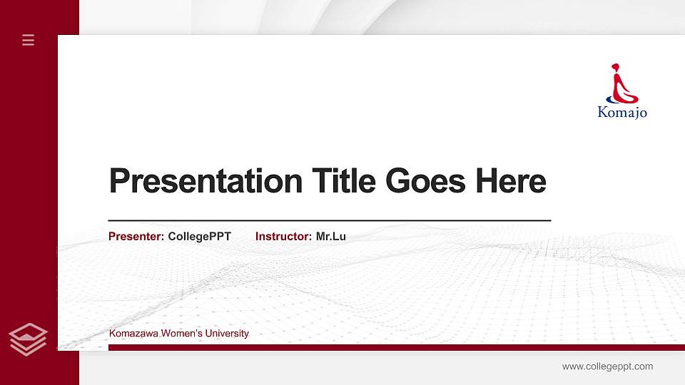 Komazawa Women’s University Thesis Proposal/Graduation Defense PPT Template16:9 ratio PPT effect preview image