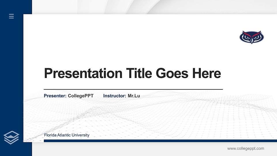 Florida Atlantic University Thesis Proposal/Graduation Defense PPT Template16:9 ratio PPT effect preview image