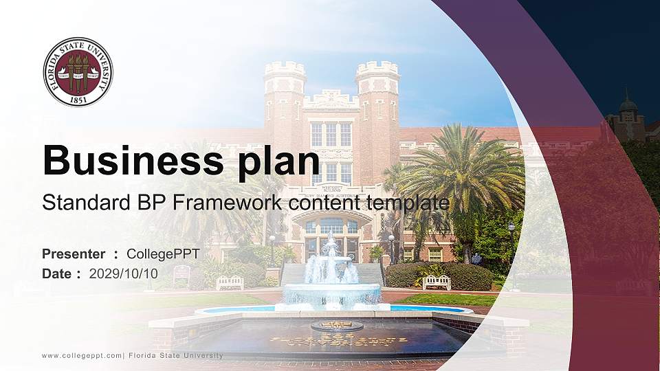 Florida State University Competition/Entrepreneurship Contest PPT Template16:9 ratio PPT effect preview image