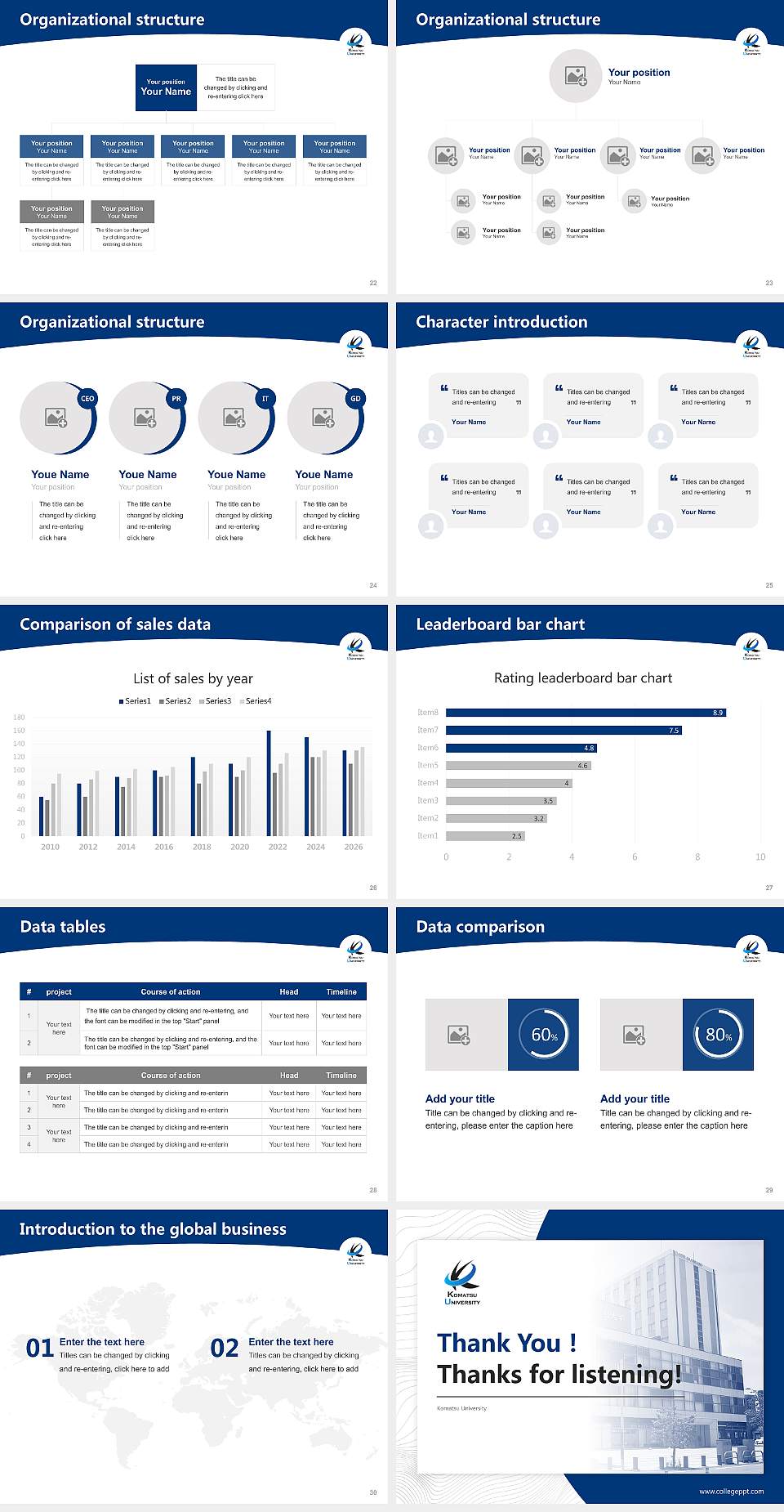 Komatsu University Academic Presentation/Research Findings Report PPT Template4:3 ratio PPT effect preview image4